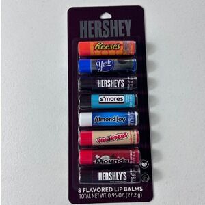 Hershey 8 Flavored Lip Balms Set Reese's York S'mores Almond Joy Whoppers Mounds